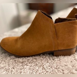 TOMS Suede Booties in Medium Brown